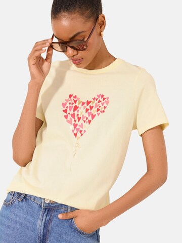 Lipsy Shirt 'Wear It With Love' in Yellow: front