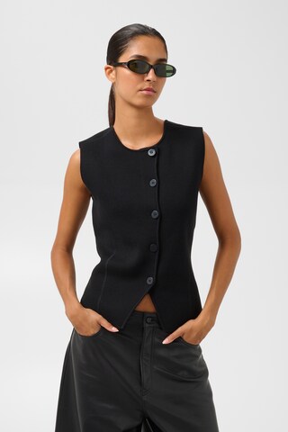 SOAKED IN LUXURY Bodywarmer 'Havena' in Zwart: voorkant