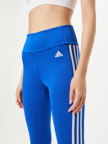 ADIDAS SPORTSWEAR Skinny Workout Pants 'Designed To Move High-Rise 3-Stripes' in Blue