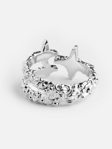 warpedsense Ring 'Molten Stars' in Silver