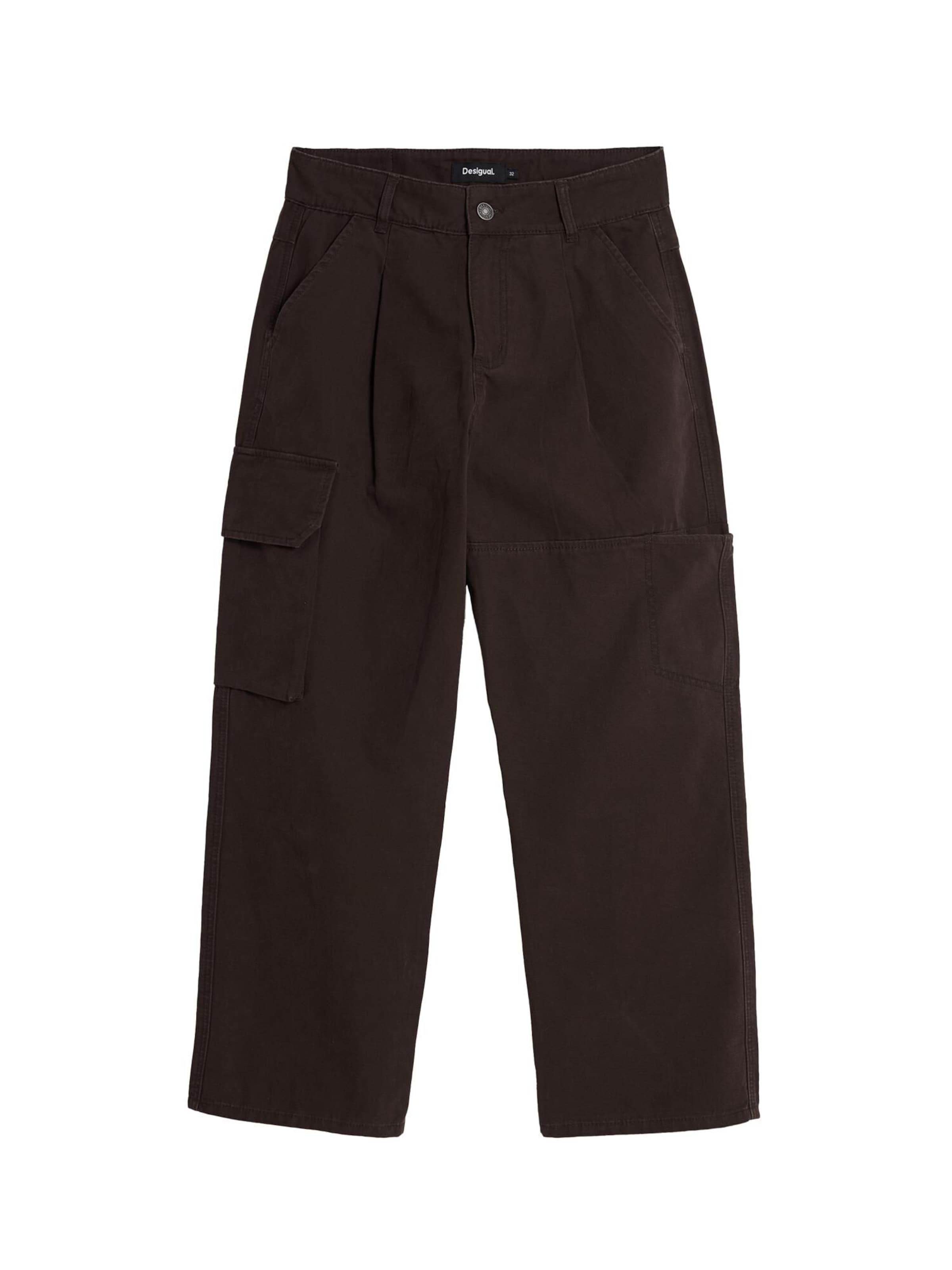 brūns Desigual Standarta Kargo bikses: no priekšpuses