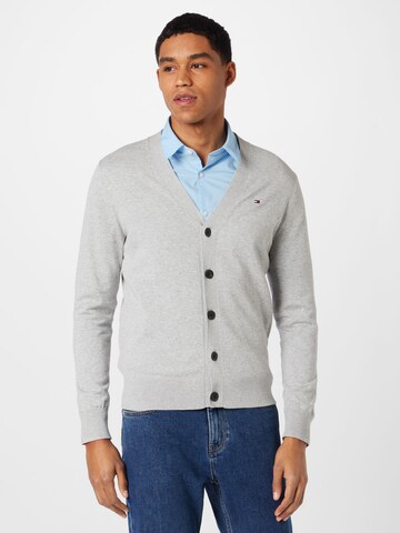 Vestes en maille TOMMY HILFIGER en gris : devant