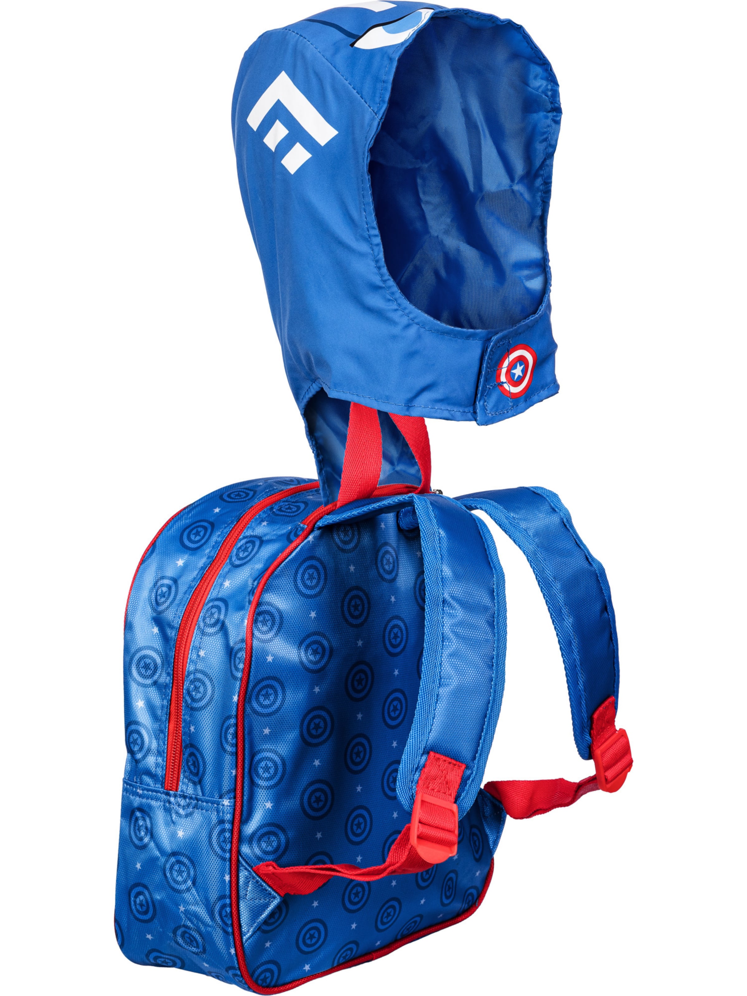 marvel Backpack 'Captain America GuriHiru-Hooded' in Blue