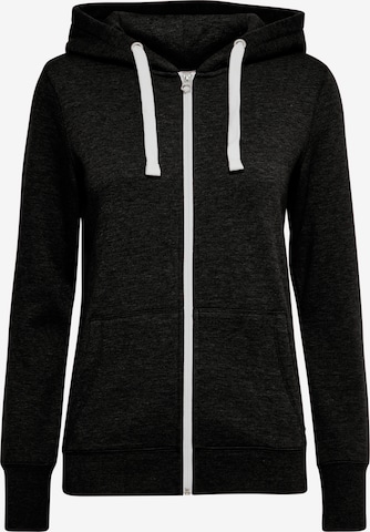 Oxmo Zip-Up Hoodie in Black: front