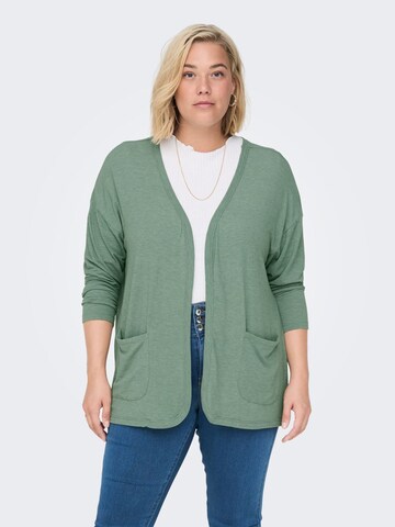 ONLY Carmakoma Knit Cardigan in Green: front