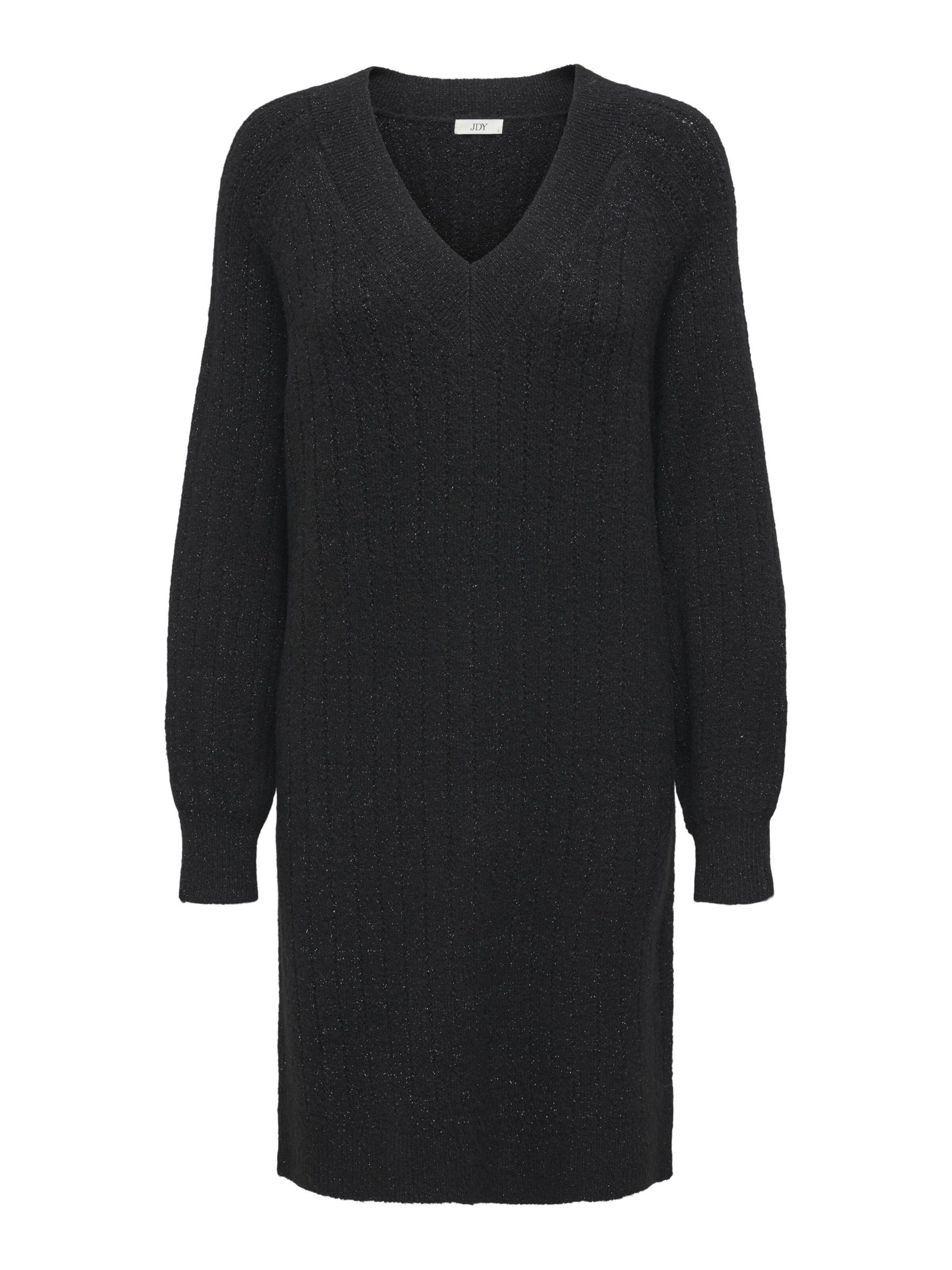 JDY Úpletové šaty 'JDYAspen' – černá: přední strana