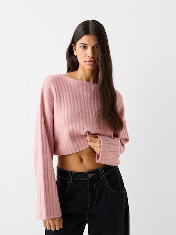 Bershka Sweater in Pink: front