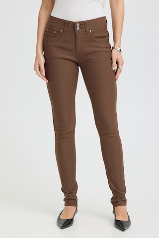 Fransa - Skinny Calças 'Zalin ' em castanho: frente