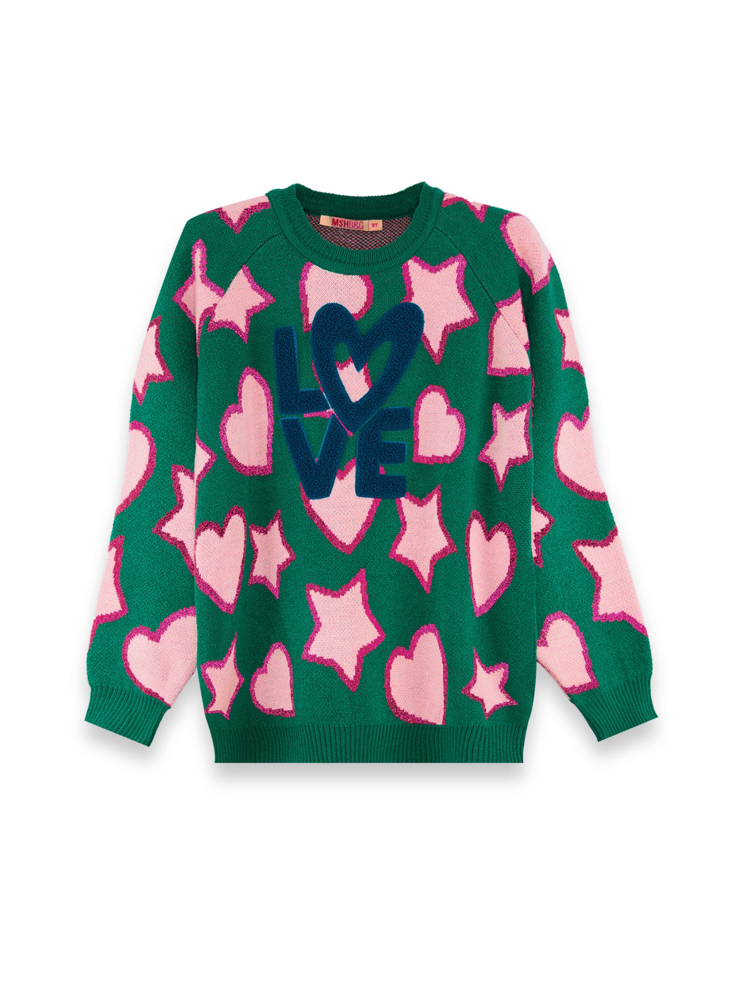 Denokids Sweater ' CFF-25S1-057 ' in Green: front