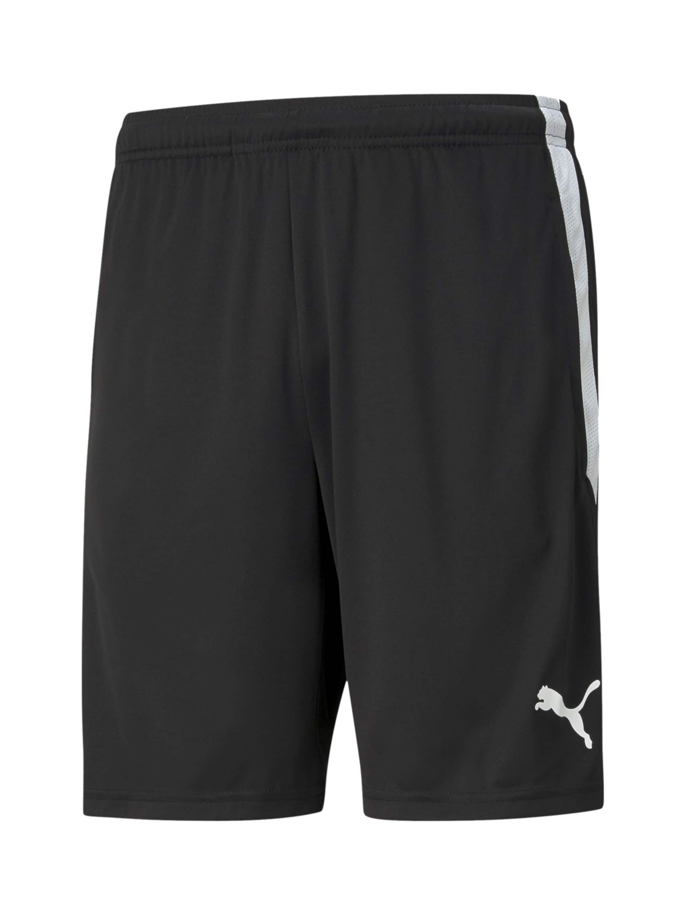 PUMA Regular Workout Pants 'TeamLiga' in Black: front