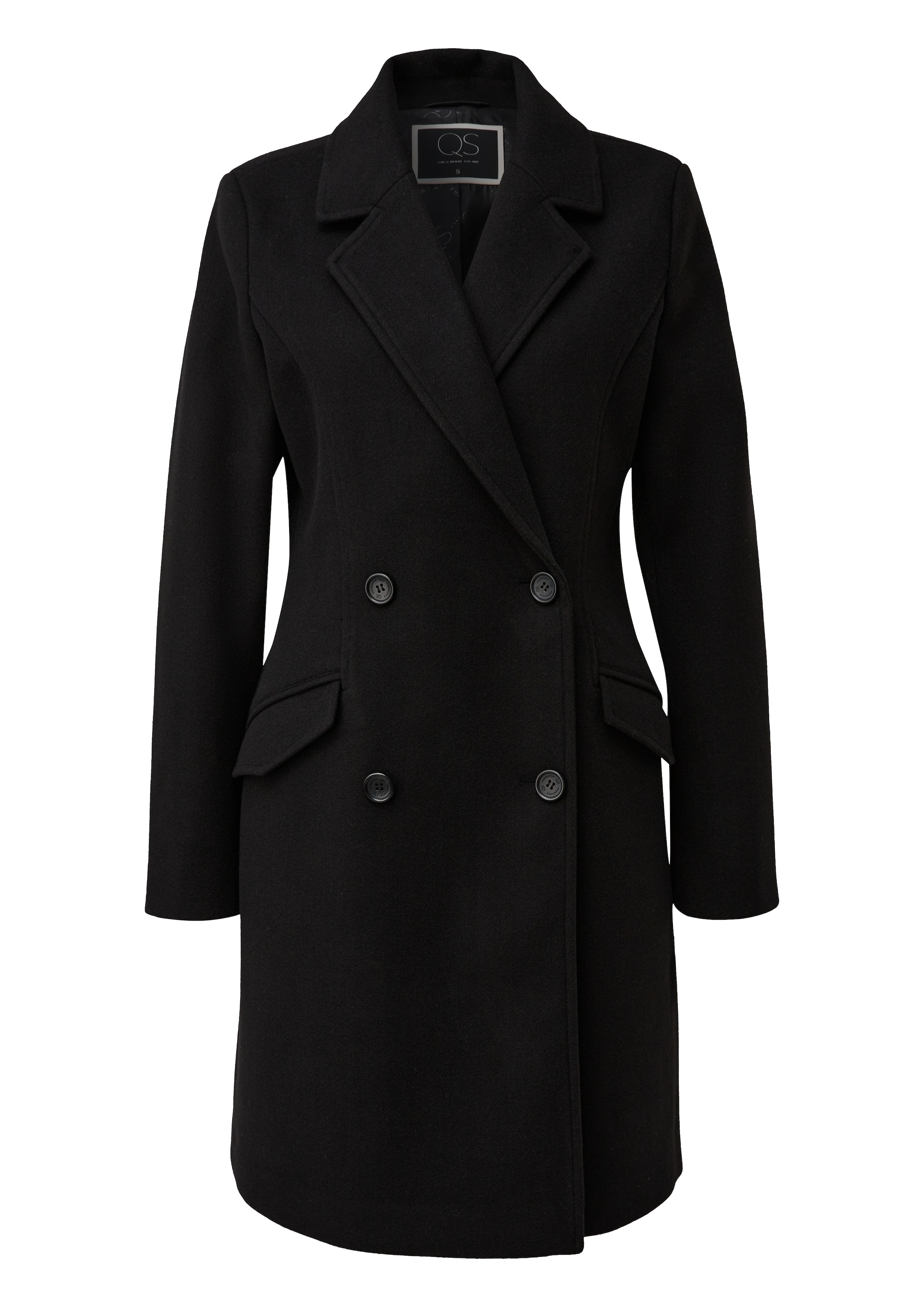 QS Tussenmantel in Zwart: voorkant