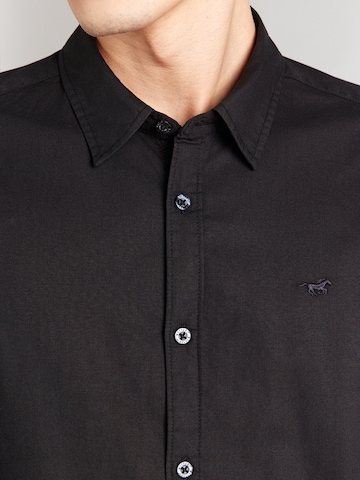 MUSTANG Slim Fit Hemd 'Canton' in Schwarz