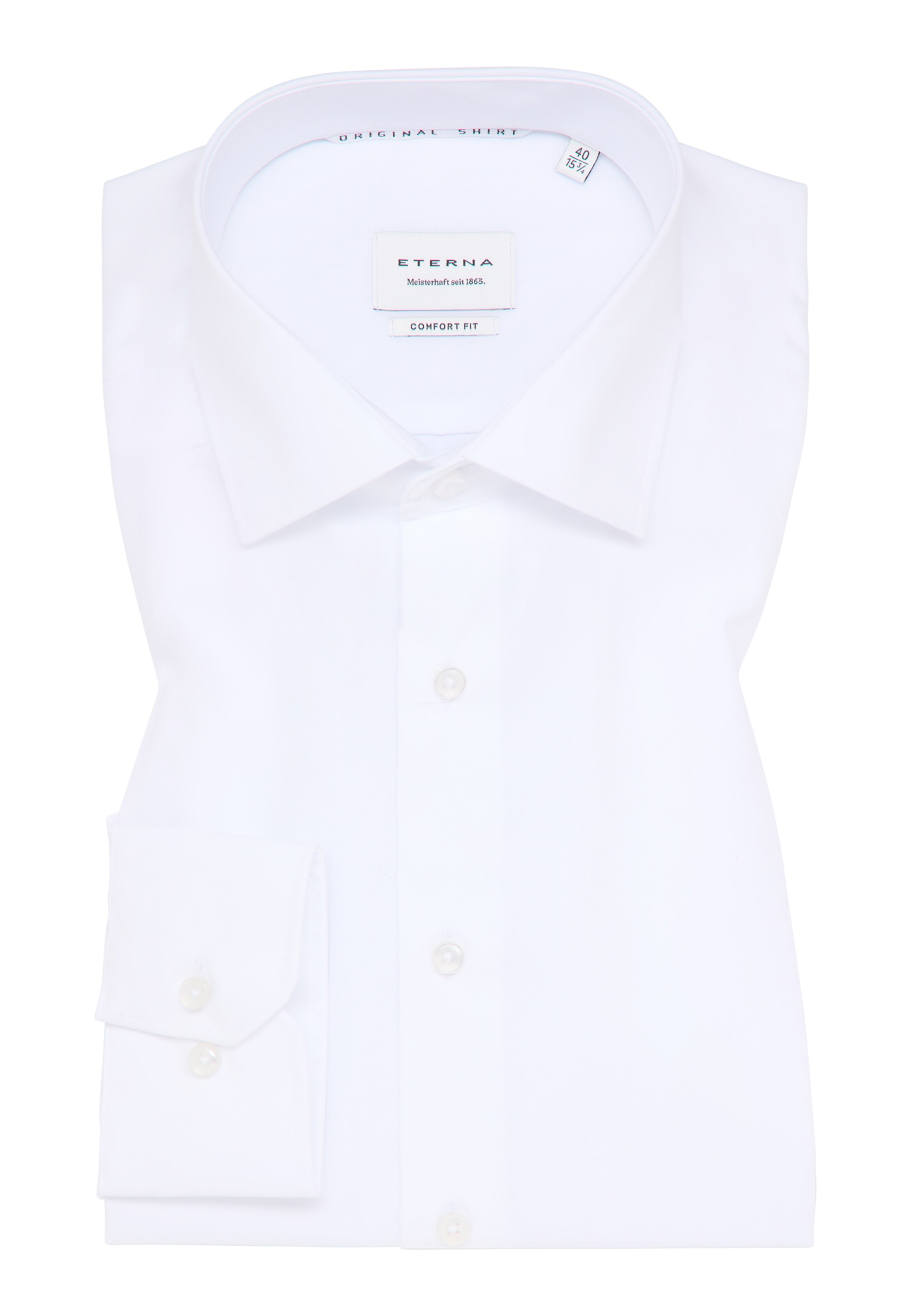 ETERNA Comfort fit Button Up Shirt in White