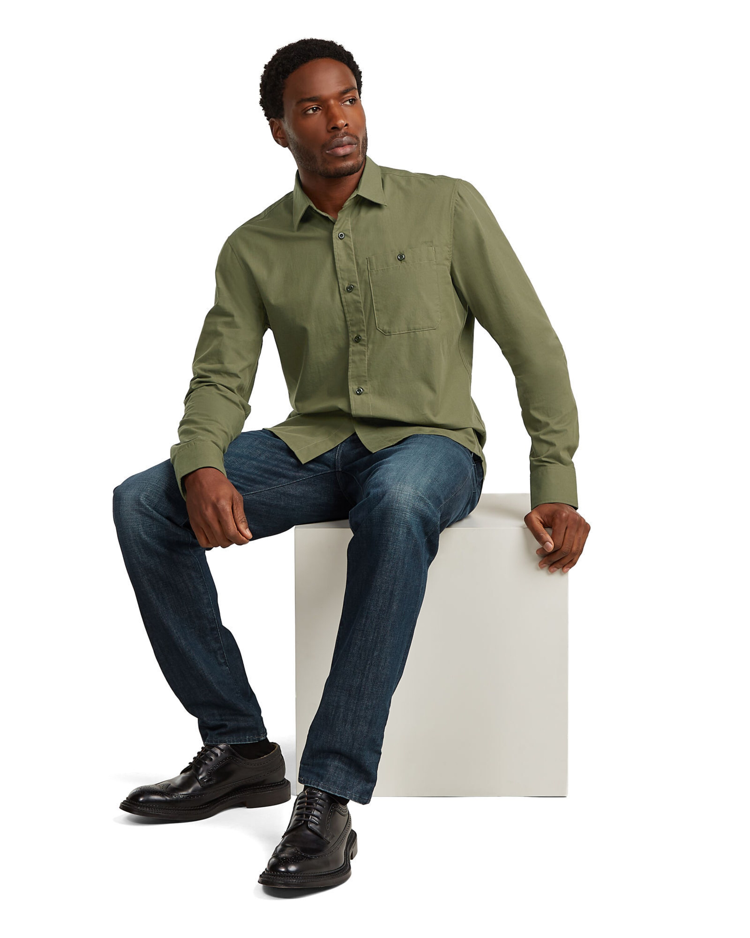 G-STAR Slim fit Overhemd 'Bristum 2.0 Slim Shirt' in Groen