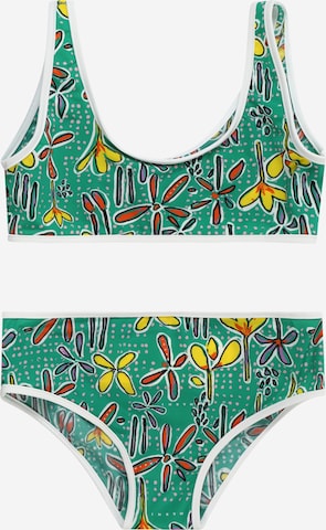 Marni - Bustier Bikini en verde: frente