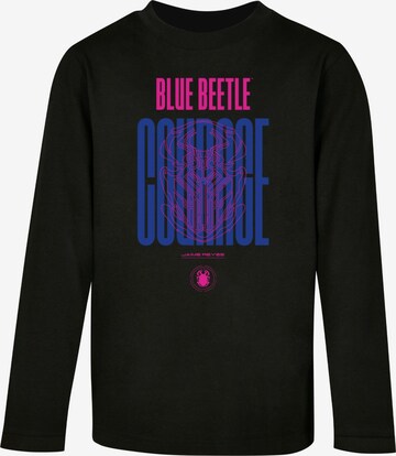 ABSOLUTE CULT Shirt 'Blue Beetle - Courage' in Zwart: voorkant