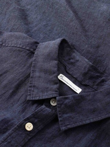 KnowledgeCotton Apparel Regular fit Button Up Shirt in Blue