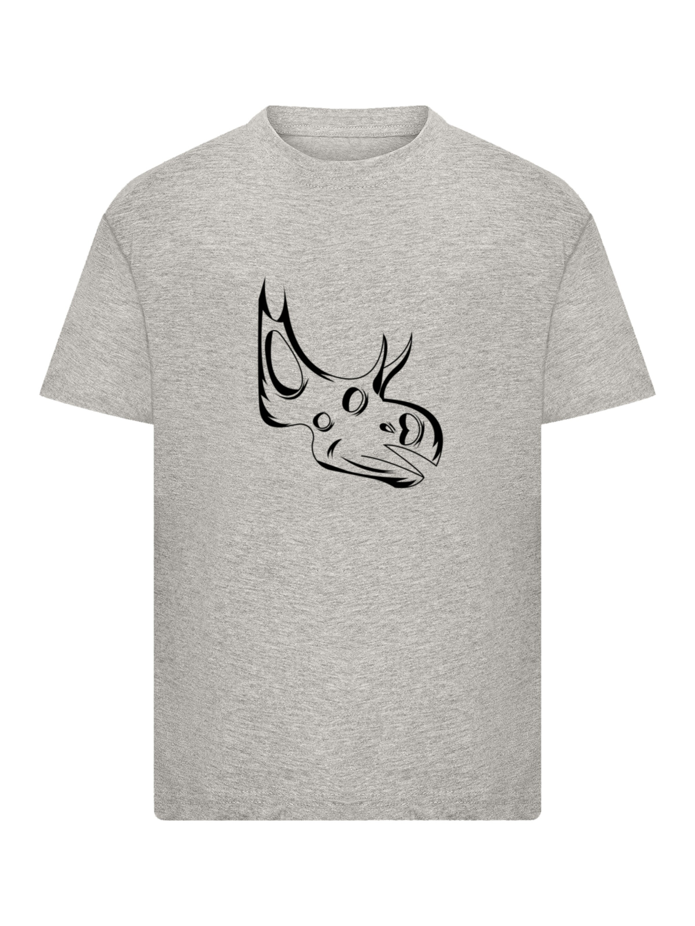 F4NT4STIC Shirt 'Dinosaurier Sinoceratops Skull' in Grey: front