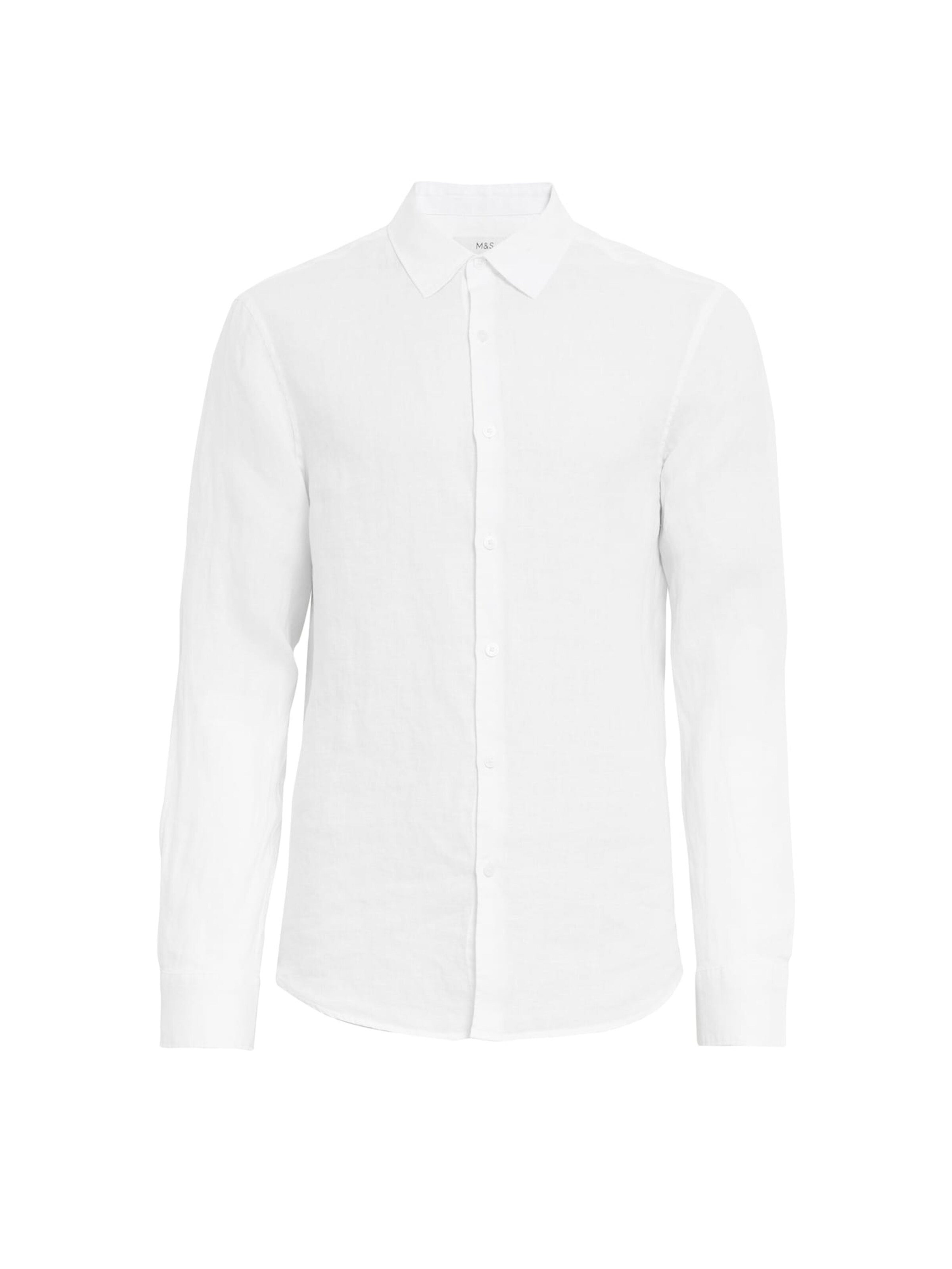 Marks & Spencer Button Up Shirt in White: front