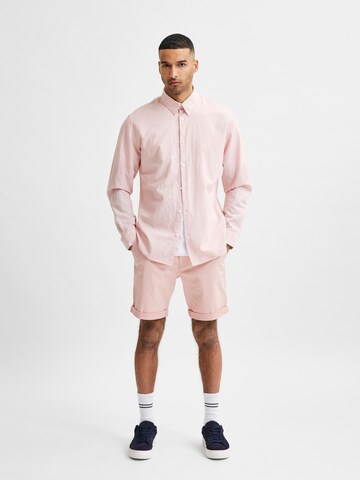 SELECTED HOMME Slimfit Shorts 'Paris' in Pink