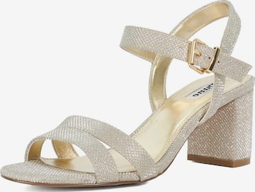 Sandales à lanières Dune LONDON en or : devant