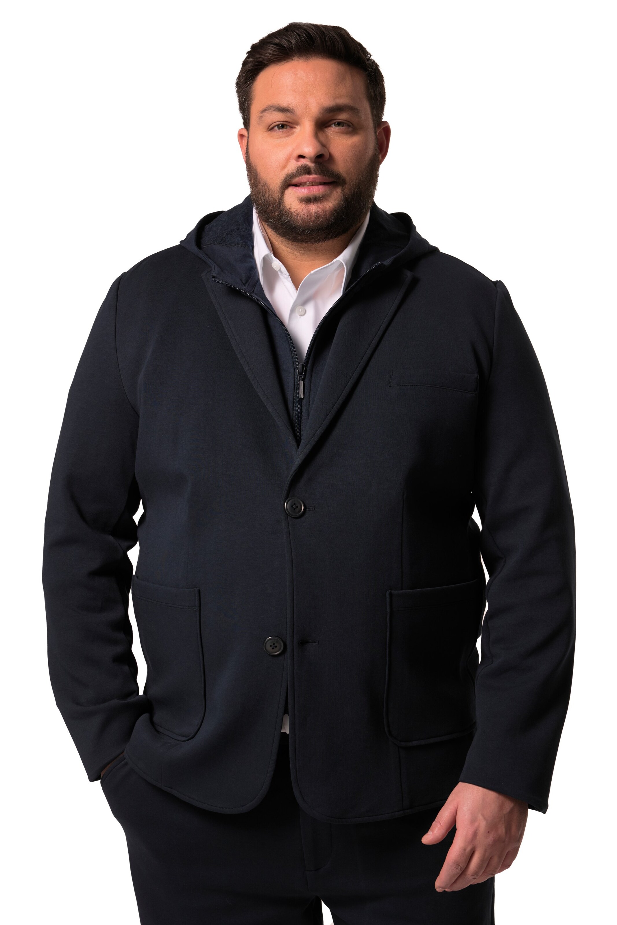 Men Plus Regular fit Suit Jacket in Blue: front