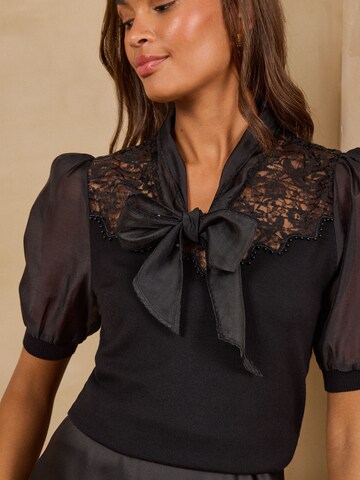 Chemisier love & roses en noir