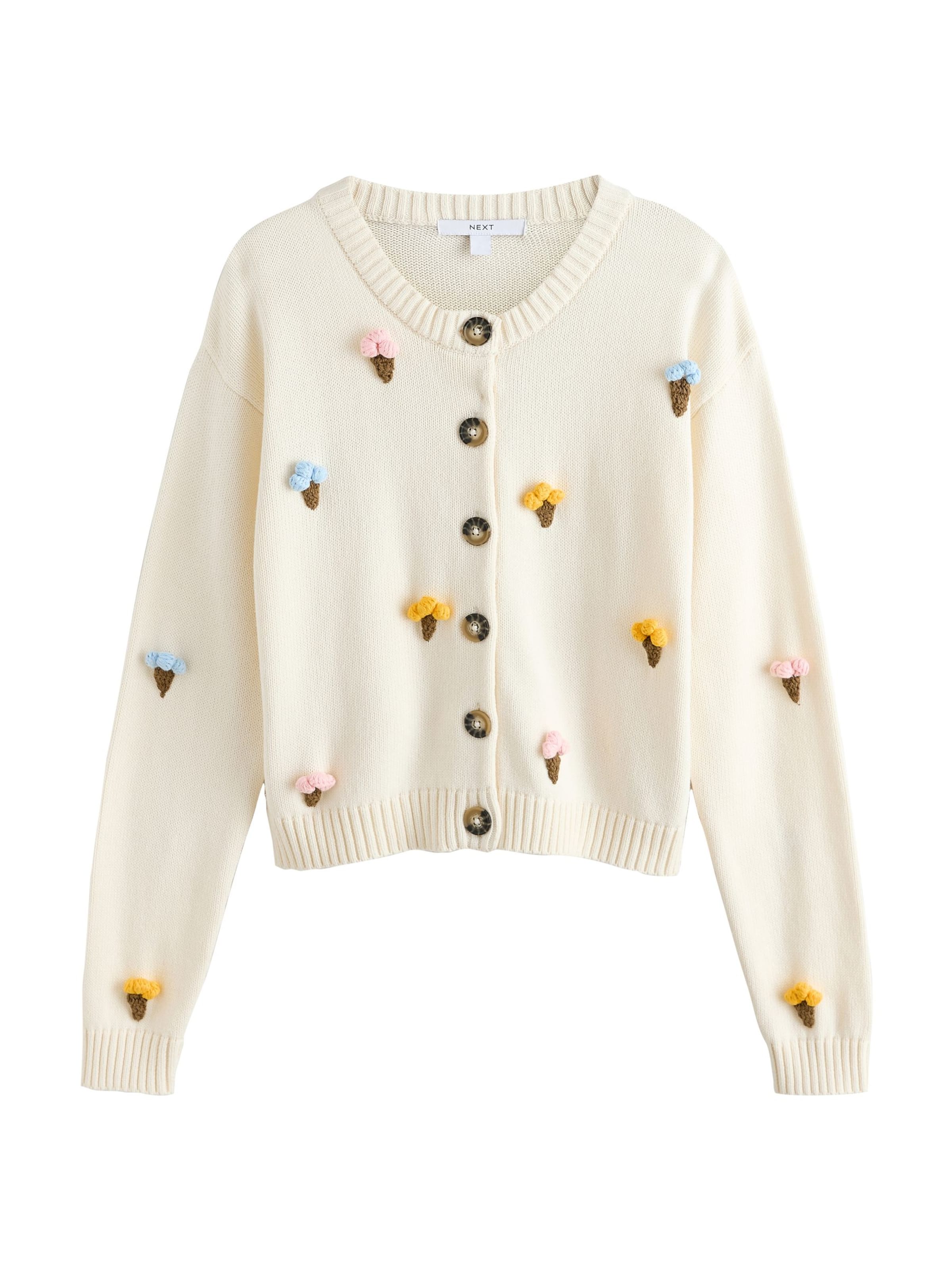 Next Strickjacke in Beige: Vorderseite