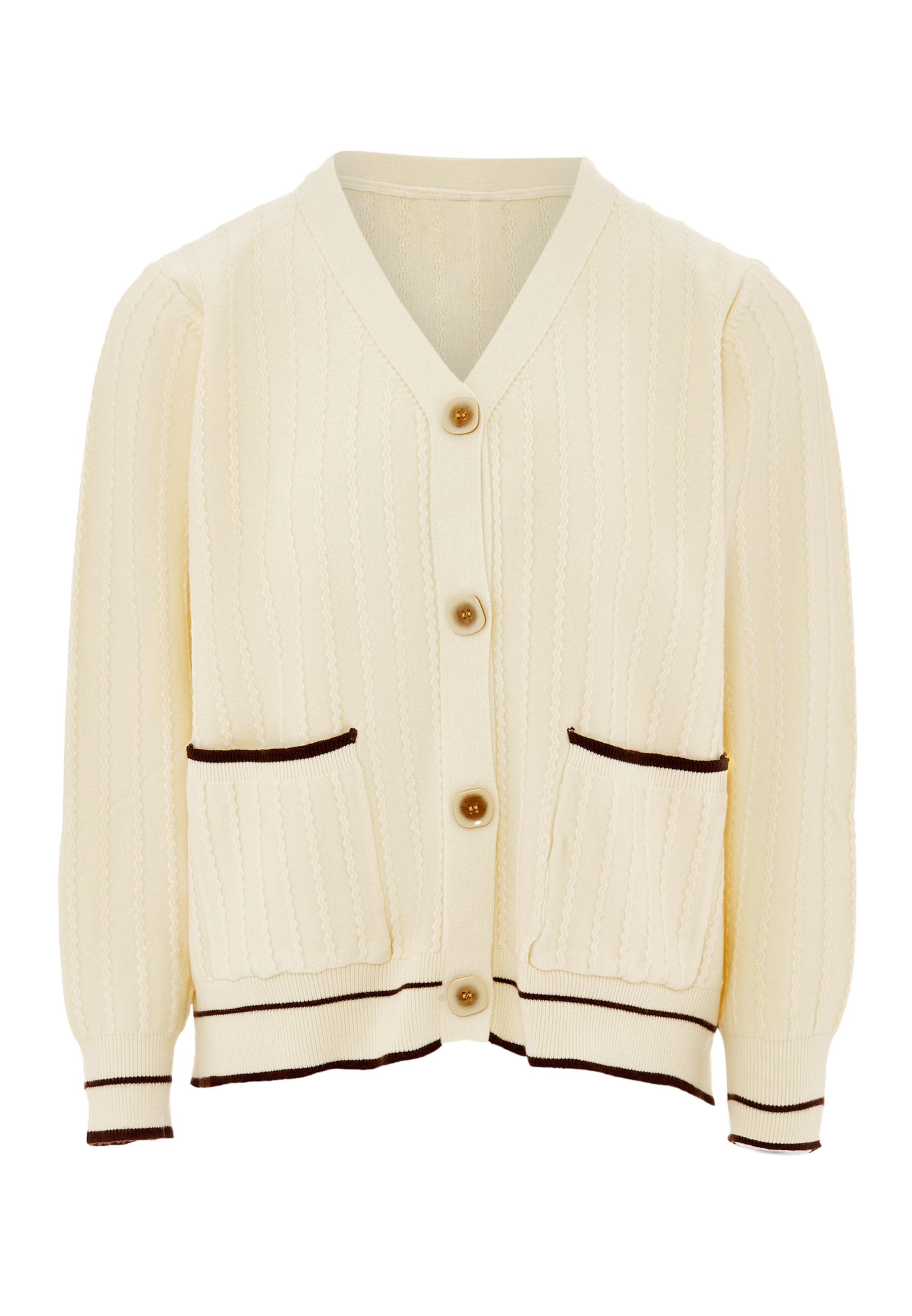 NALLY Strickjacke in Beige: Vorderseite