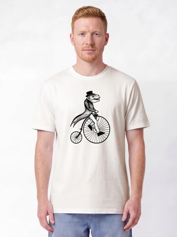 T-Shirt 'T-Rex Auf Fahrrad' Watapparel en blanc : devant