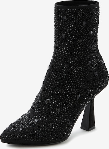 LASCANA Ankle Boots in Black: front