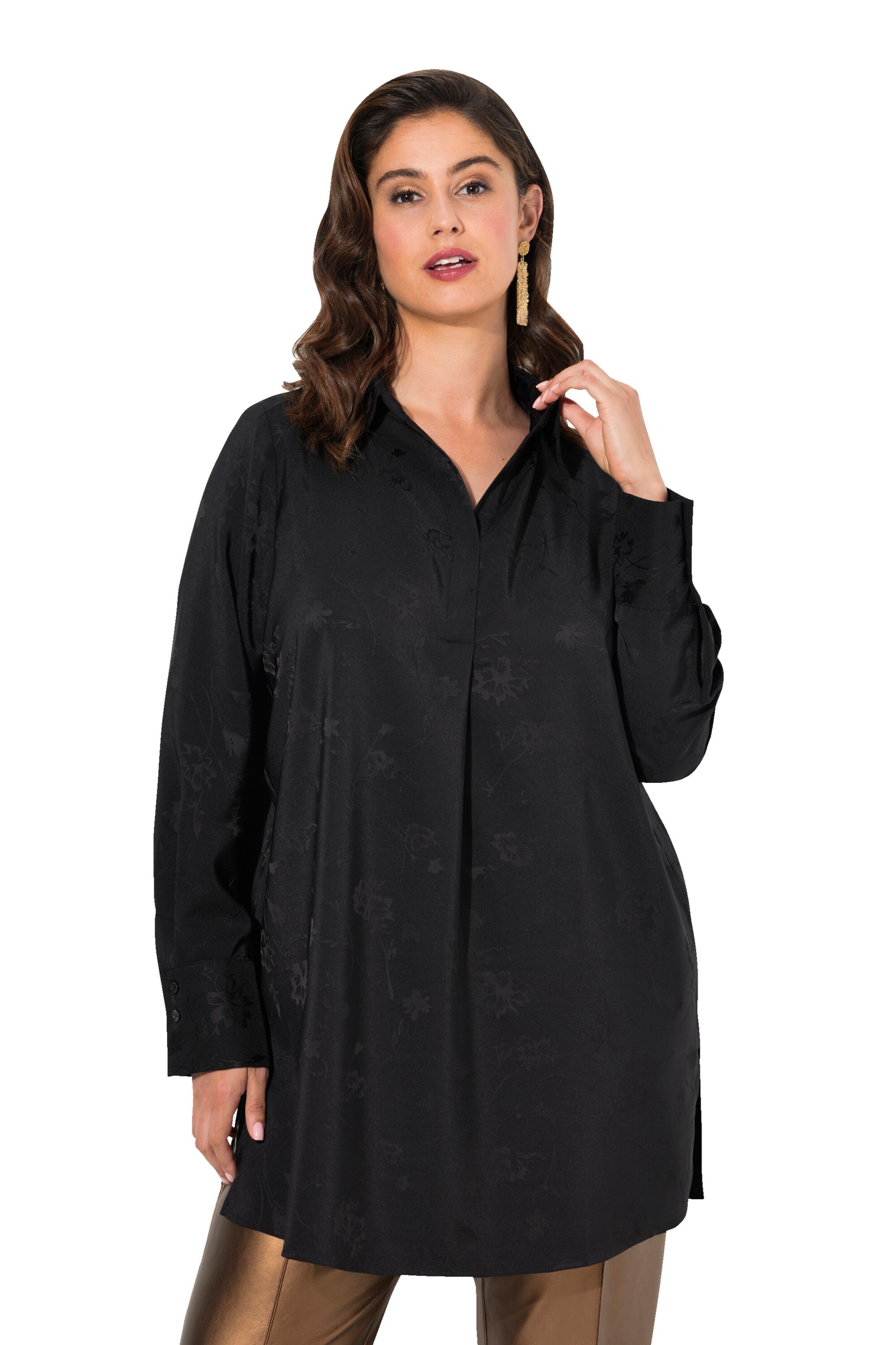 Ulla Popken Tuniek in Zwart: voorkant