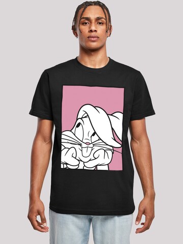 T-Shirt 'Looney Tunes Bugs Bunny Adore' F4NT4STIC en noir : devant