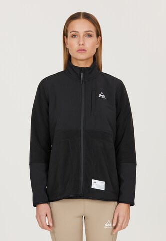 SOS Athletic Fleece Jacket 'Laax' in Black: front