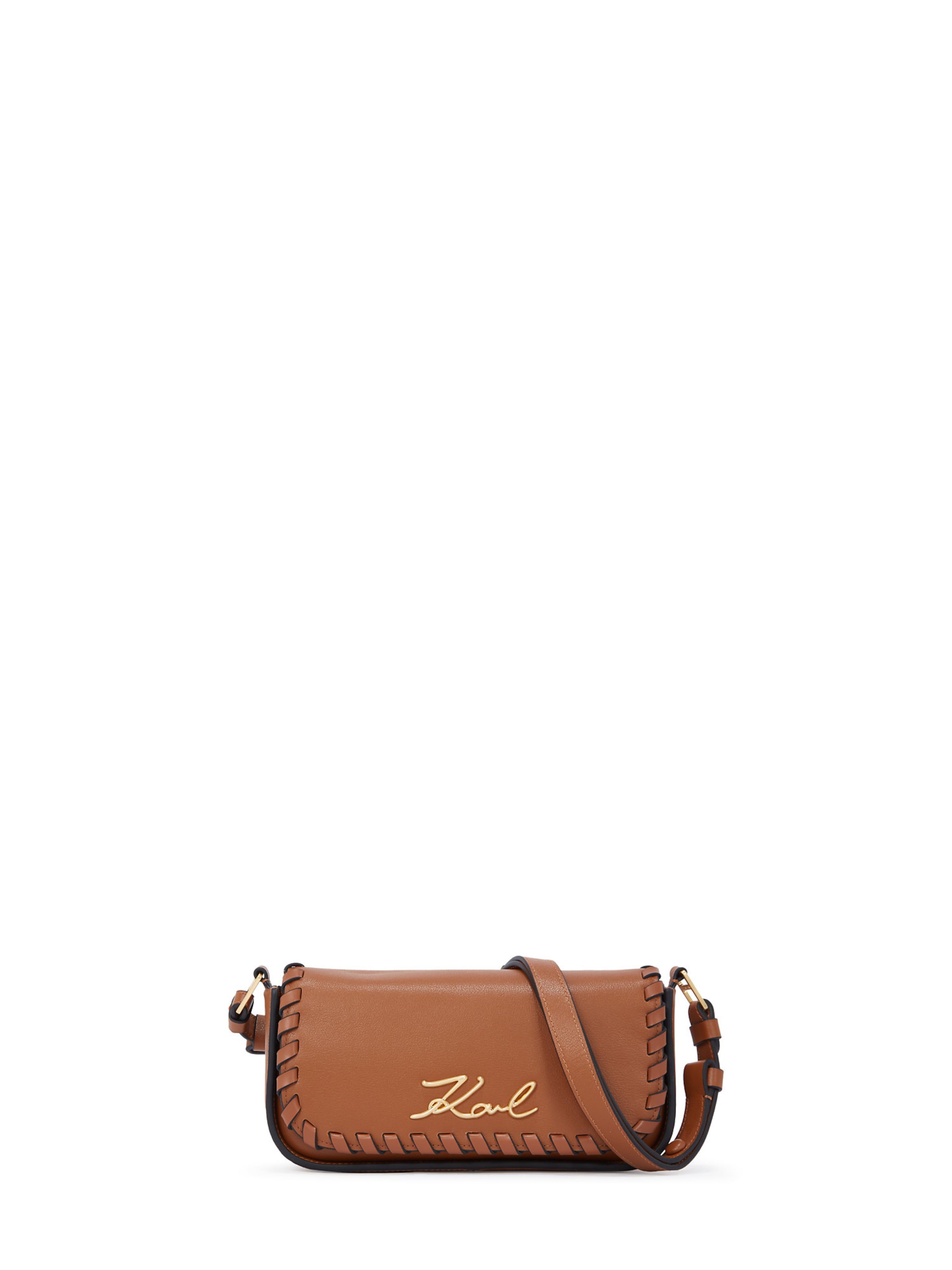 Karl Lagerfeld Crossbody bag 'Signature' in Brown: front
