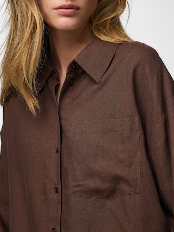 Chemisier 'PCPia' PIECES en marron