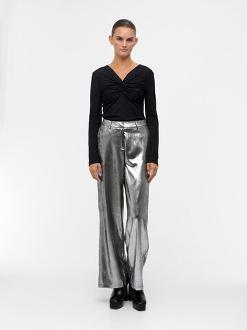 OBJECT Wide leg Trousers 'Una Lisa' in Silver