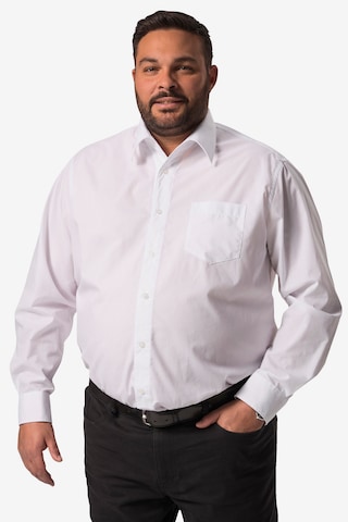 Men Plus Comfort fit Overhemd in Wit: voorkant