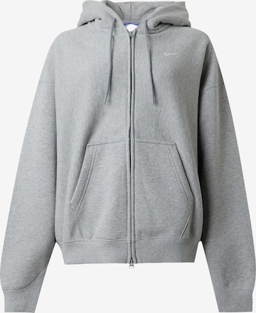 Nike Sportswear - Casaco em moletão em cinzento: frente