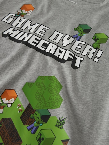NAME IT Футболка 'NKMAR MINECRAFT' в Серый