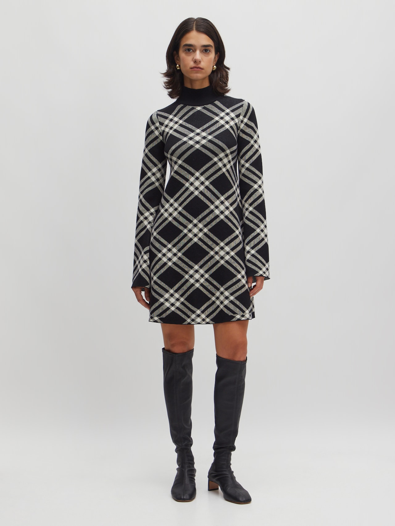 EDITED Gebreide jurk 'Dunia' Zwart