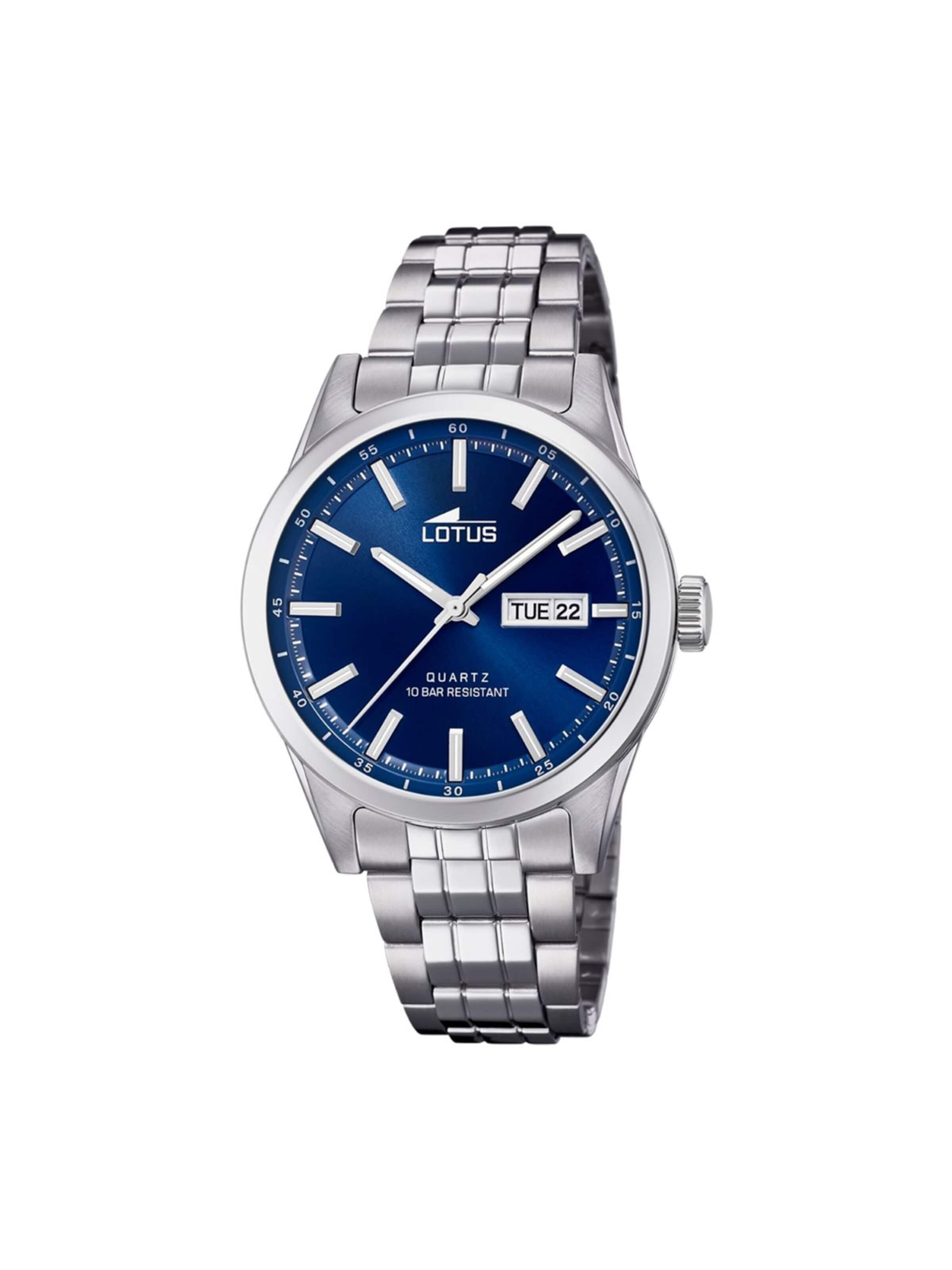 Montre à affichage analogique Lotus en bleu : devant