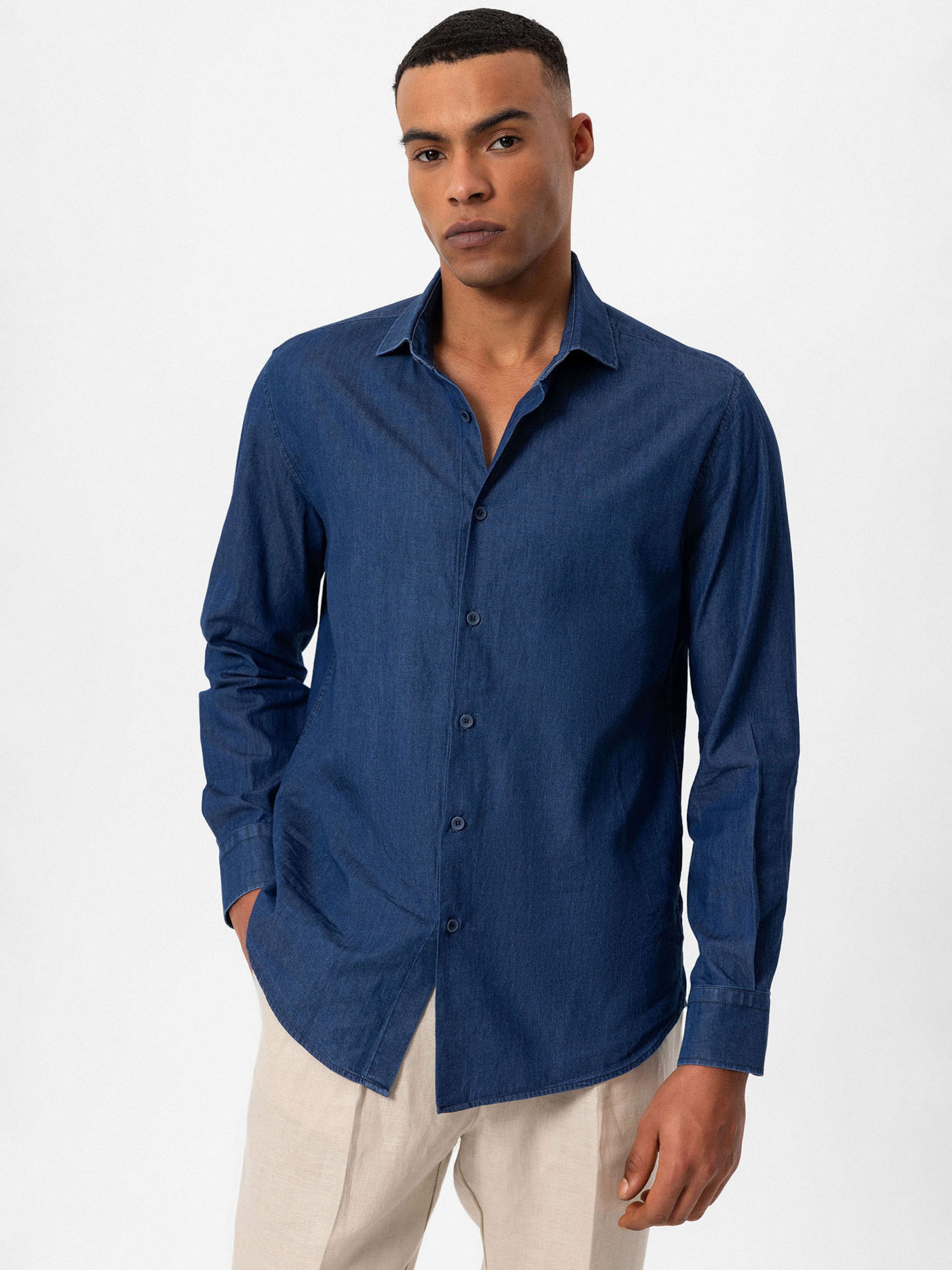Antioch Regular fit Button Up Shirt in Blue