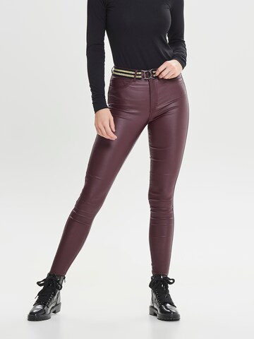 Skinny Pantalon 'ROYAL' ONLY en marron : devant