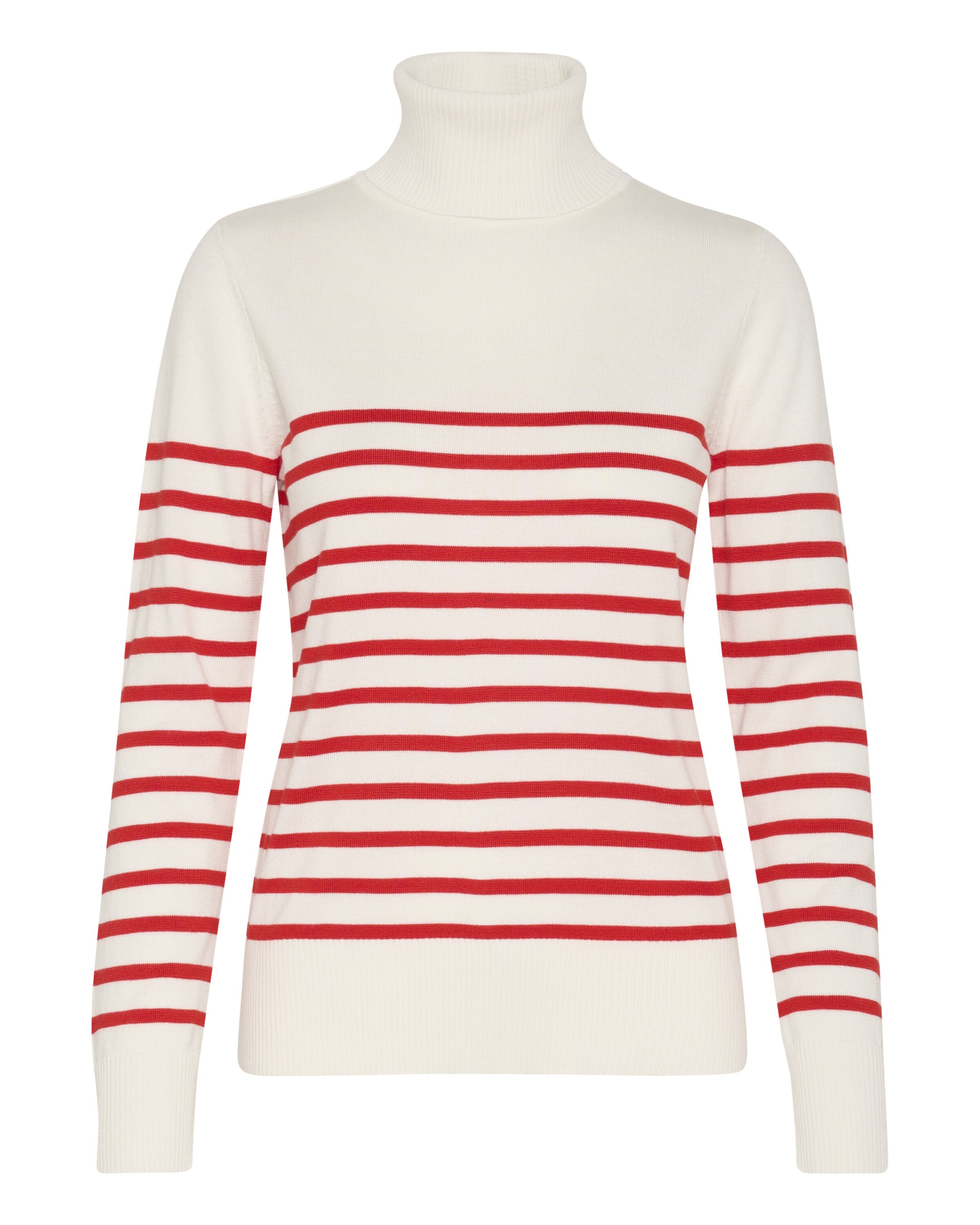 SAINT TROPEZ Jersey 'Mila' en L en rojo claro / blanco, Vista del producto
