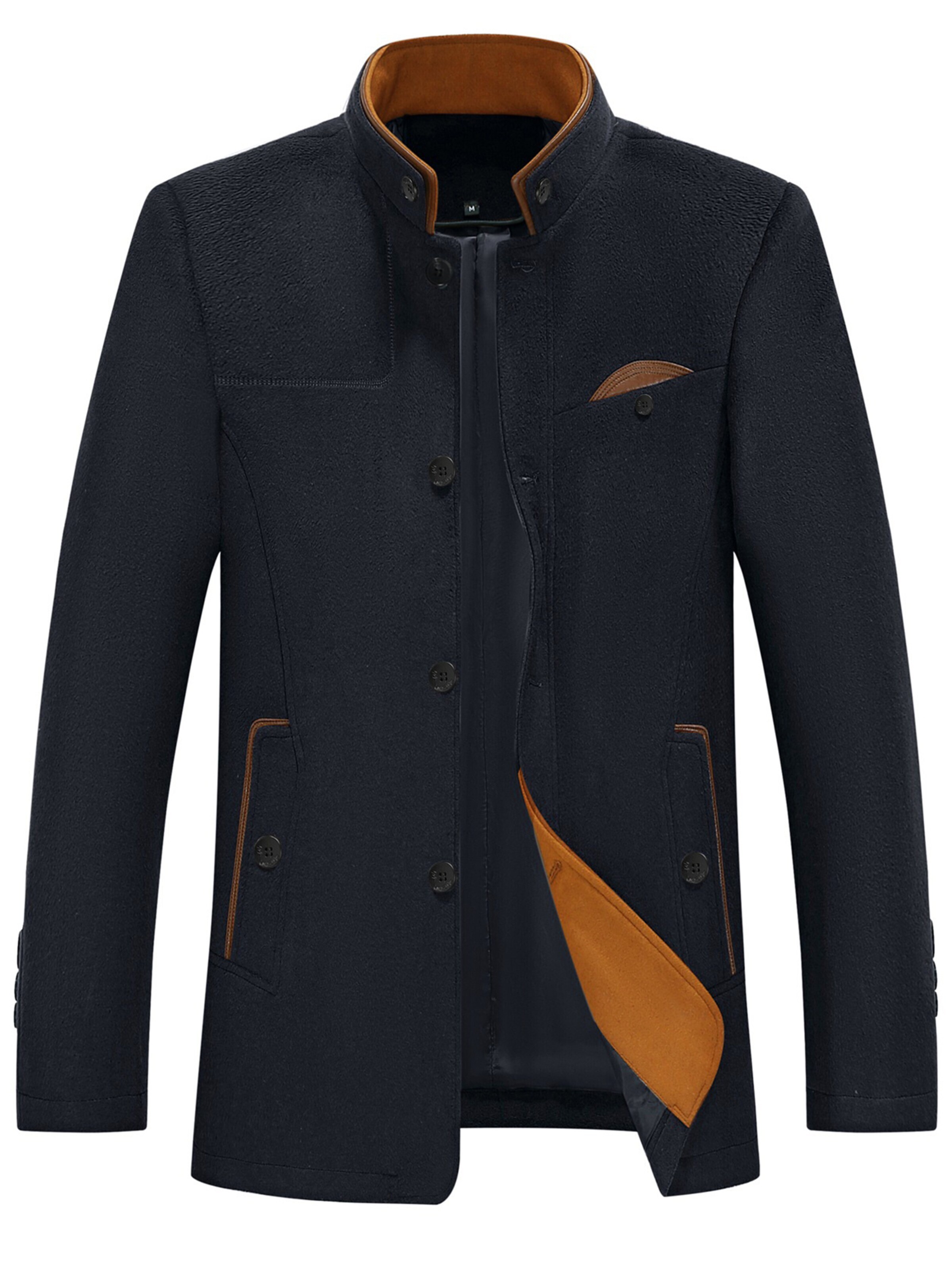 ALLTHEMEN Winter Coat 'Farbkante' in Blue