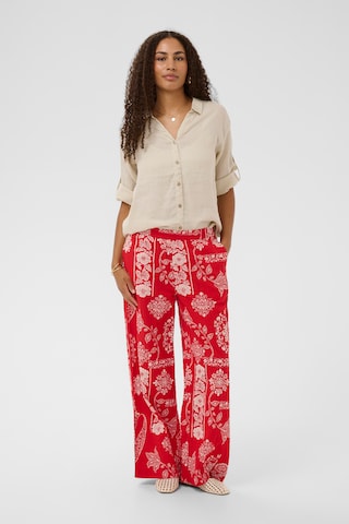 Cream Slim fit Trousers 'Gianna' in Red