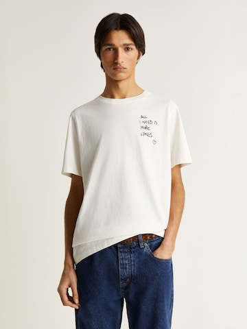 Scalpers T-shirt 'Flower' i vit: framsida