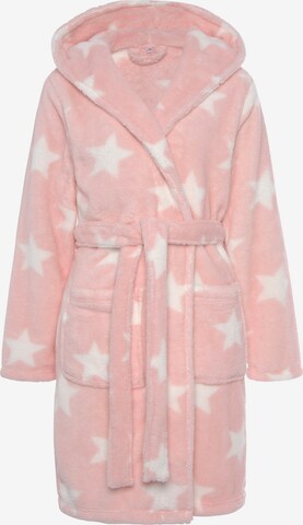 LASCANA Short Bathrobe in Pink: front