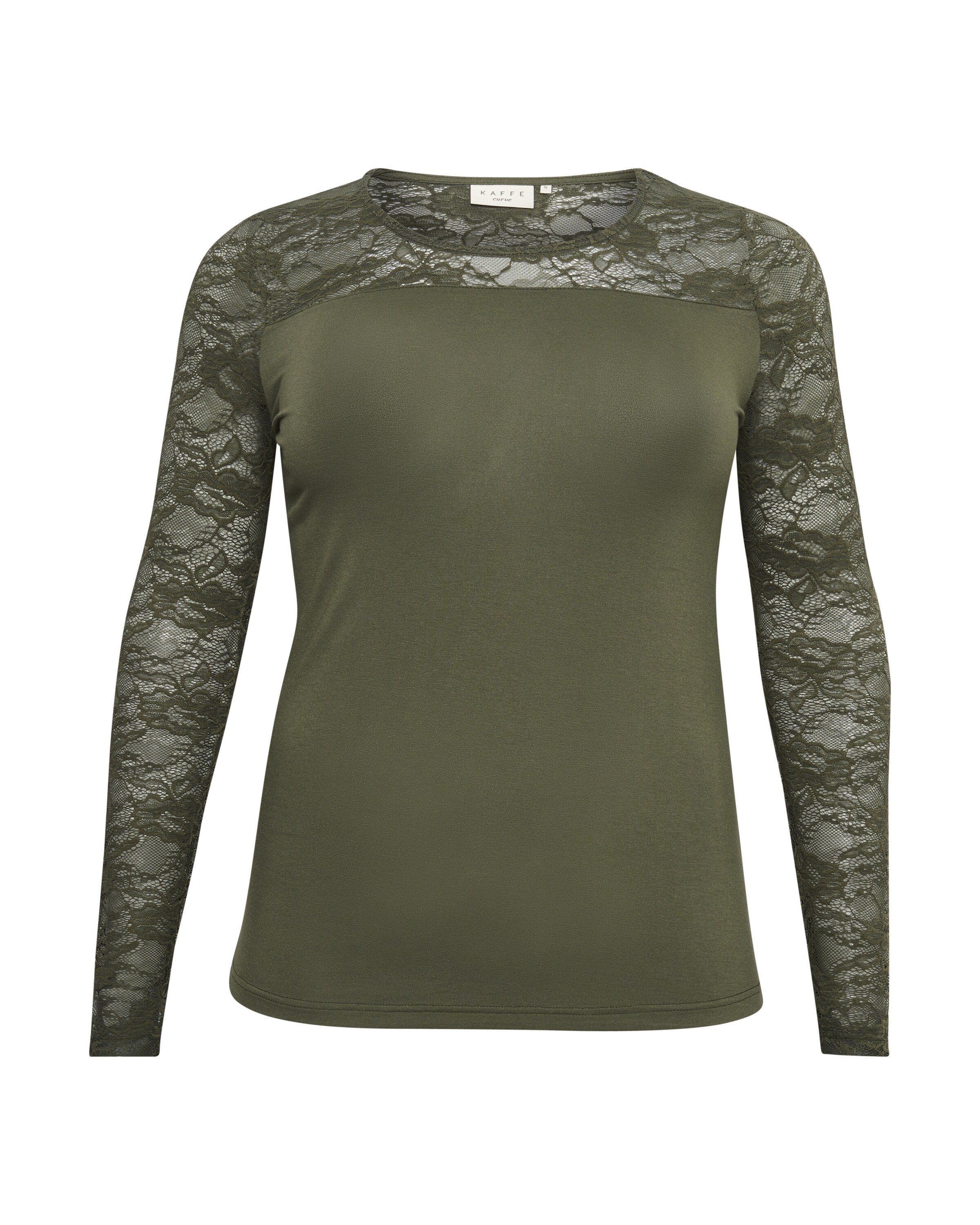 KAFFE CURVE T-shirt 'laura' i grön: framsida